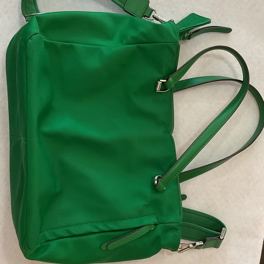 kate spade vibrant green nylon tote with detachable strap